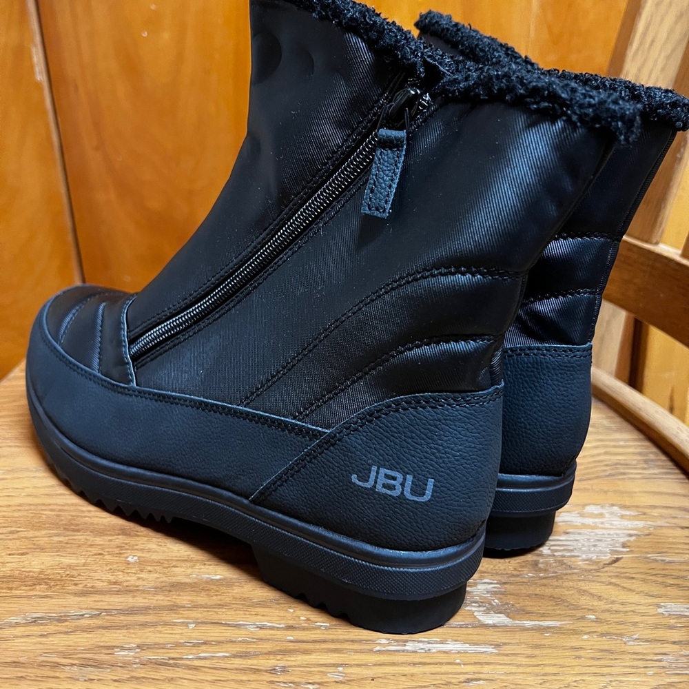 JBU Women's Black Winter Boots with Faux Fur Trim - Picture 2 of 7